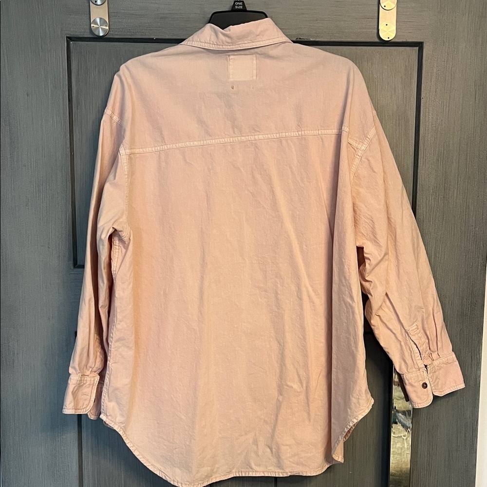 C&C California Soft Pink Linen Button-Down Shirt-Women’s - Picture 4 of 6